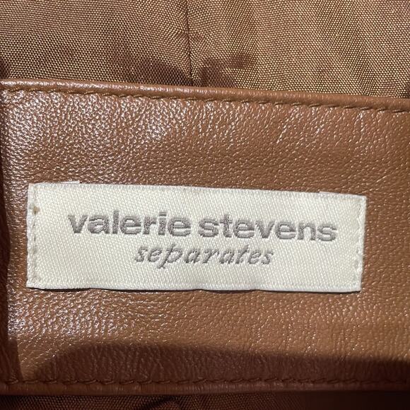 Valerie Stevens S cognac colored butter soft 2 button all leather blazer euc - Picture 2 of 13